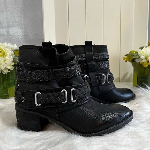 NEW Bull Boxer x Nordstrom Braided Boho Hippie Moto Wrapped Chunky Ankle Boots 6 - Picture 2 of 15